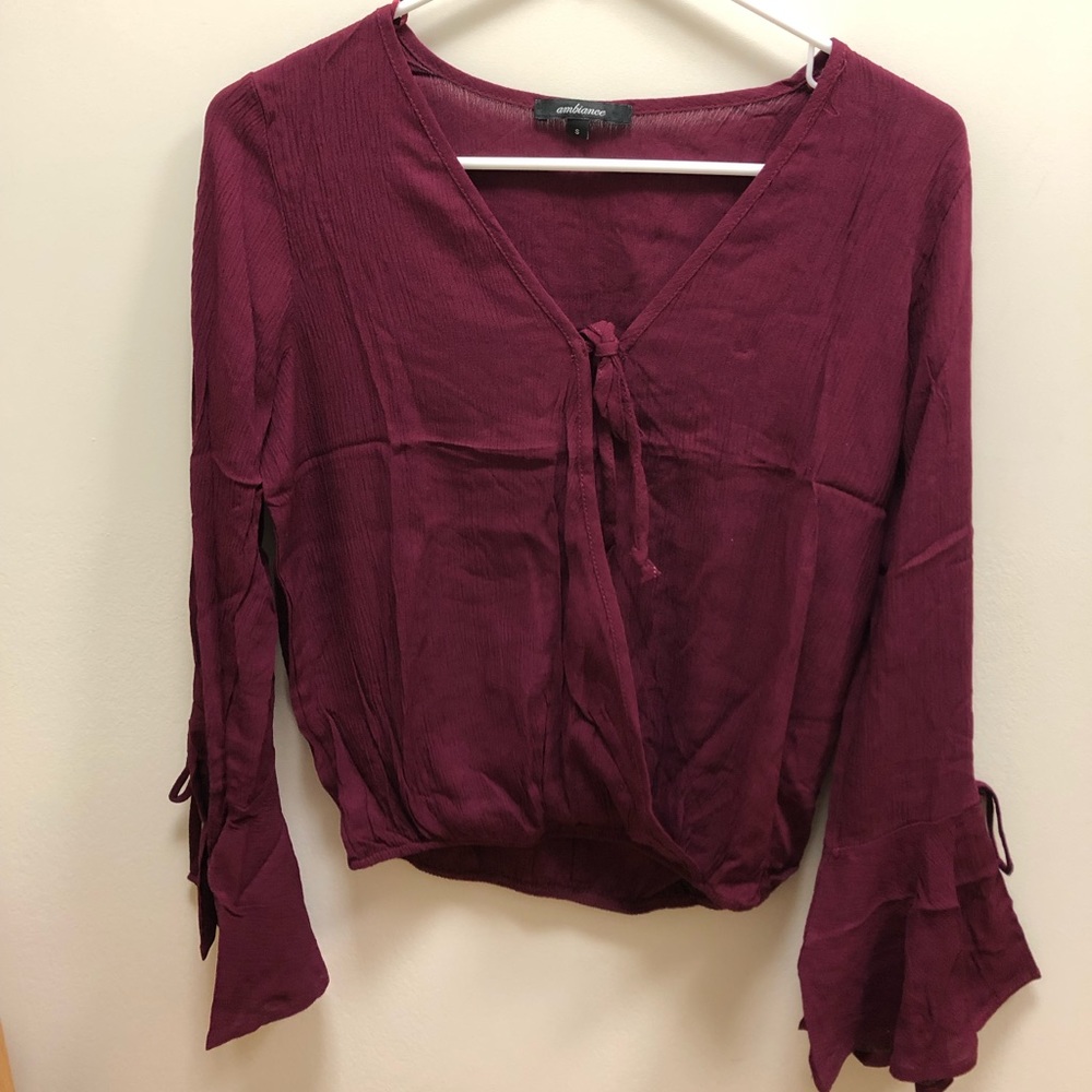 Trumpet sleeve long sleeve top